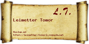 Leimetter Tomor névjegykártya